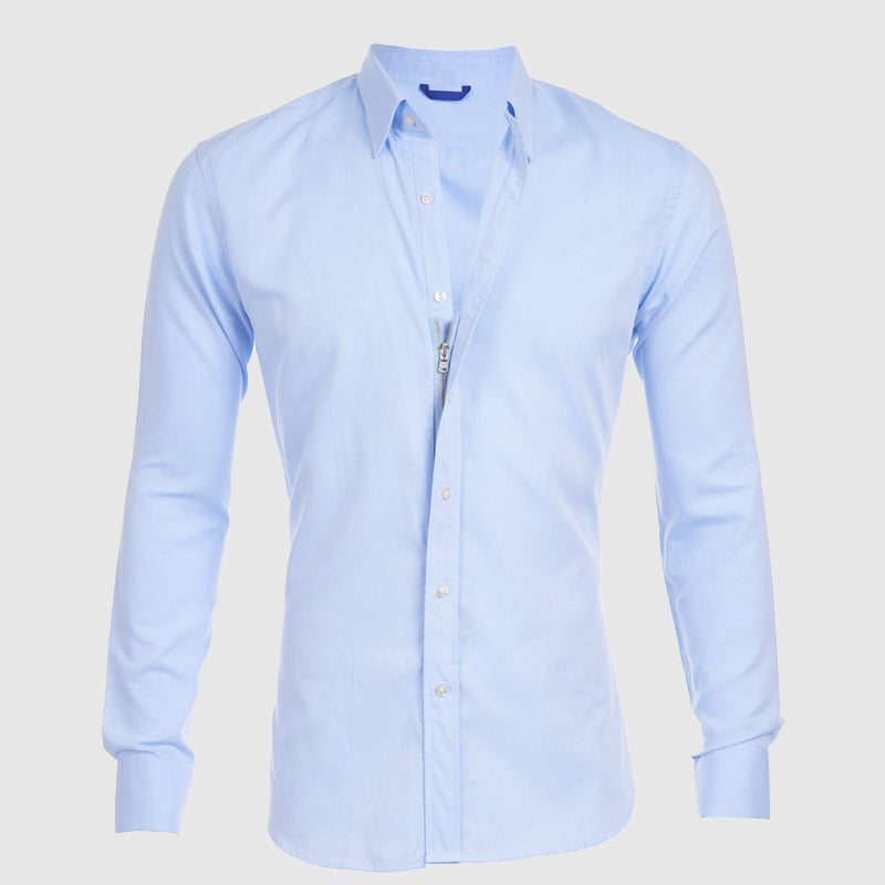 Roberto Russo Fitted Shirt with Integrated Zipper