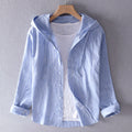 Roberto Russo Hooded Linen Shirt with Buttons