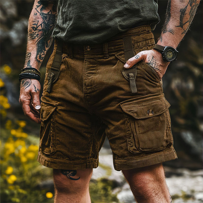 Roberto Russo Outdoor Corduroy Cargo Shorts