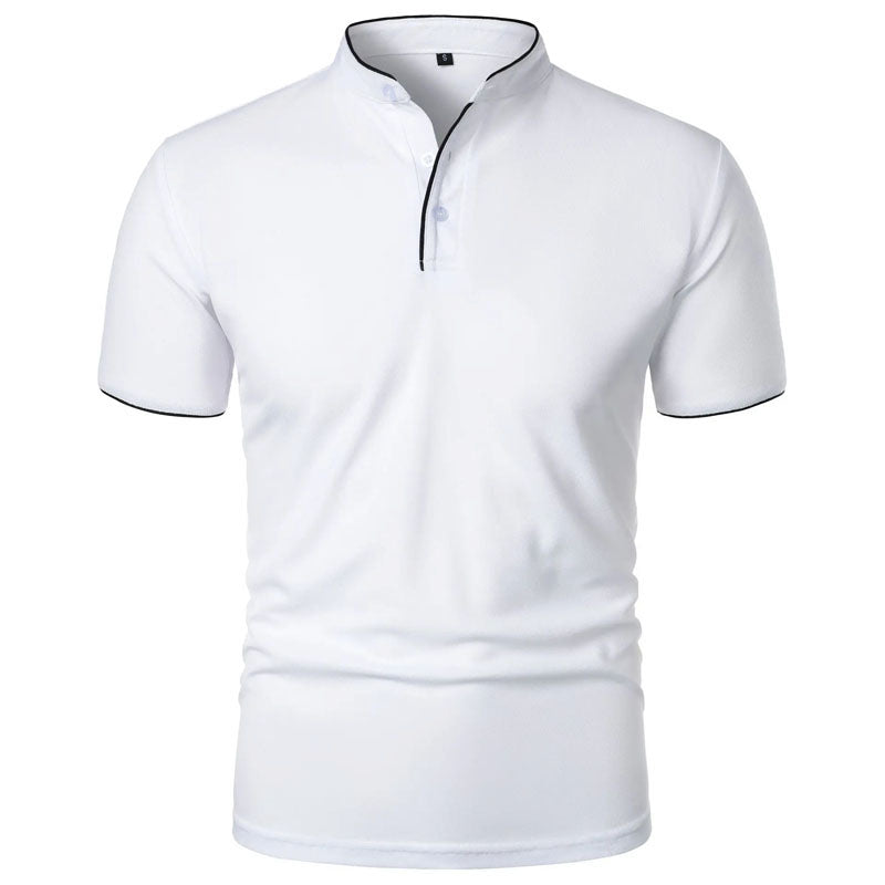 Roberto Russo Stand Collar T-Shirt with Contrast Trim