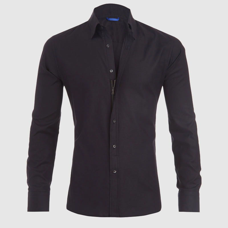 Roberto Russo Fitted Shirt with Integrated Zipper