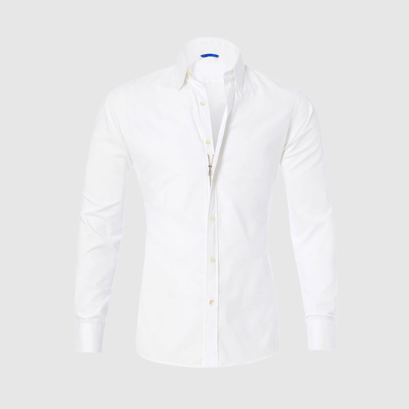 Roberto Russo Fitted Shirt with Integrated Zipper
