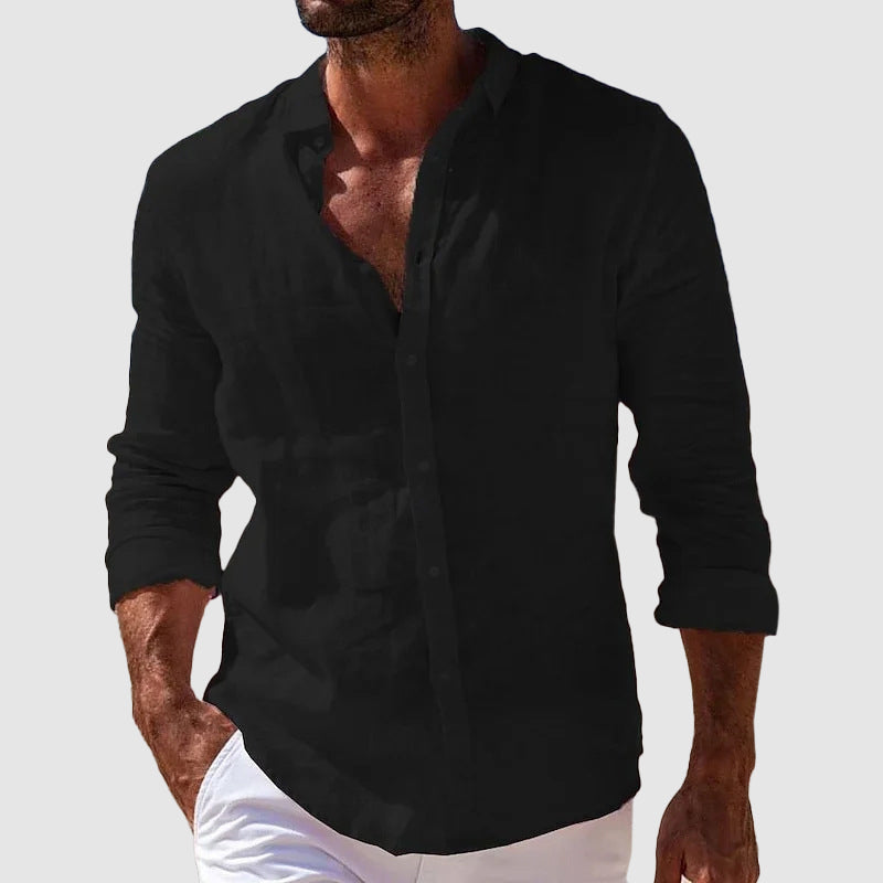 Ryan - Men's Button Up Long Sleeve Cotton Shirt