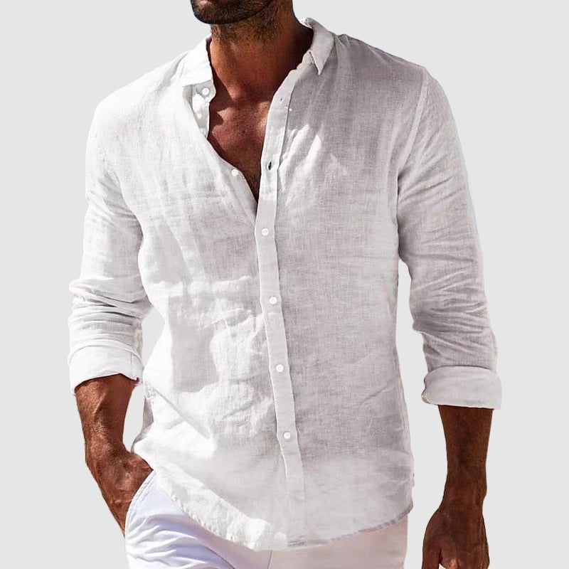 Ryan - Men's Button Up Long Sleeve Cotton Shirt