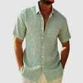 Trevor - Men's Cotton Textured Floral Short Sleeve Shirt