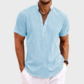 Tyler - Men's Short Sleeve Textured Henley Shirt