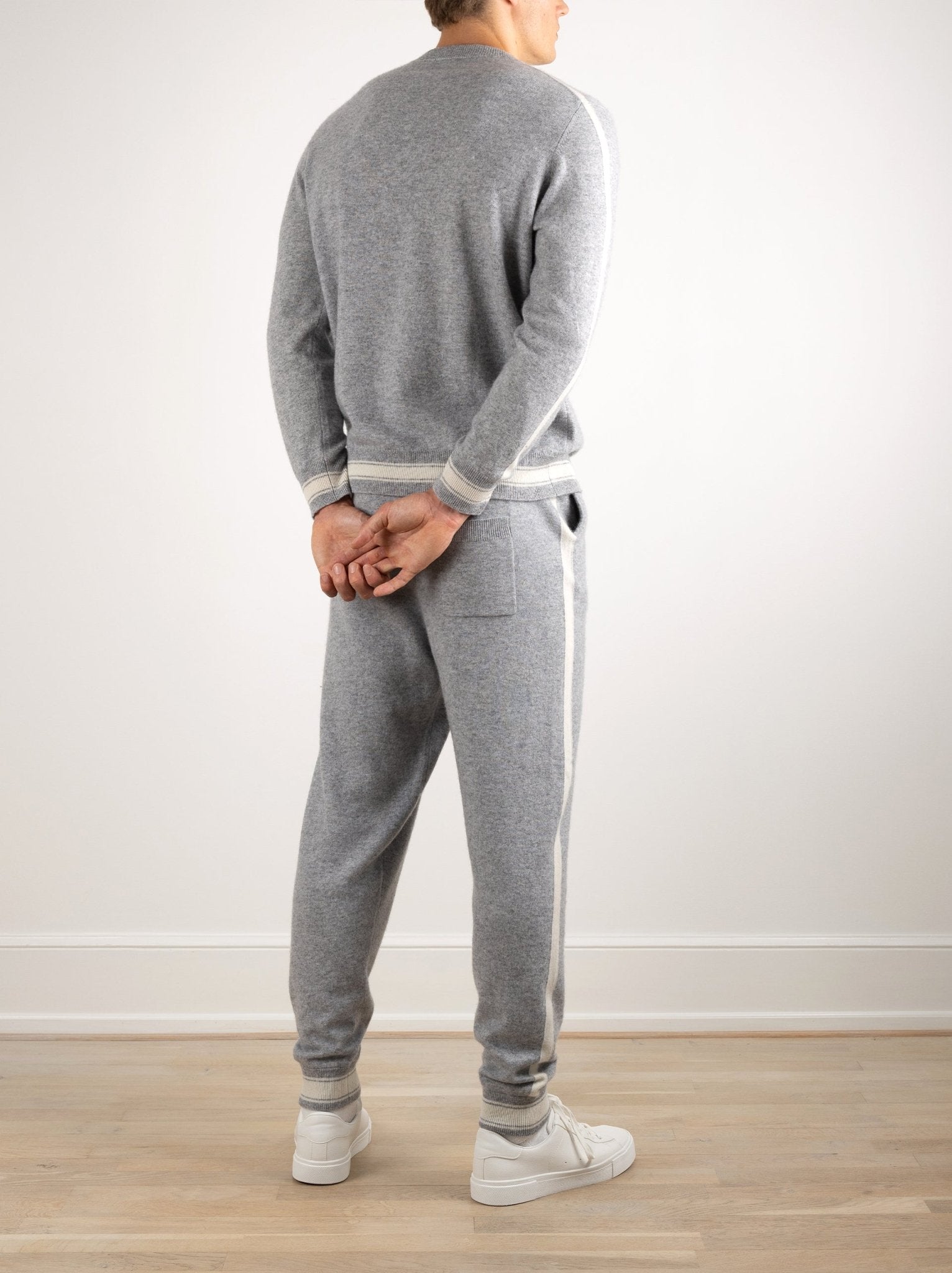 Cashmere Striped Trim Lounge Set