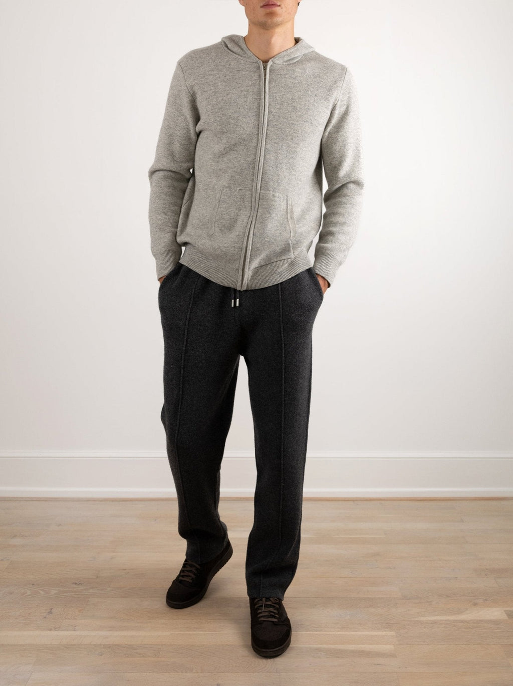 Relaxed Fit Wool Zip Hoodie