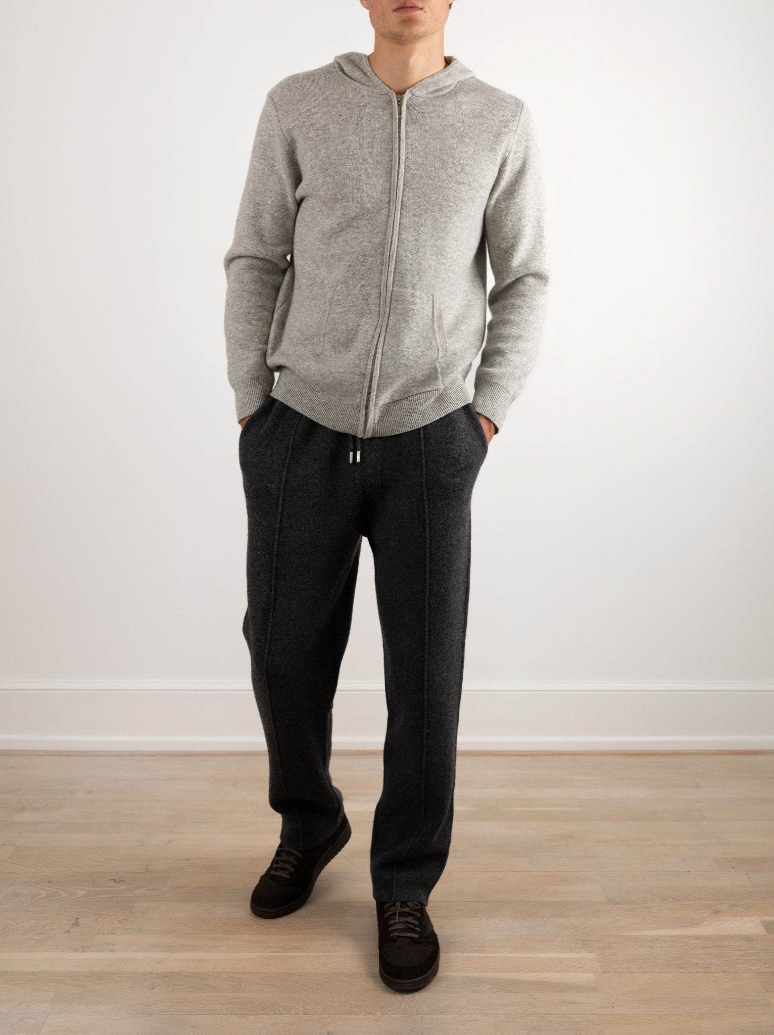 Relaxed Fit Wool Zip Hoodie