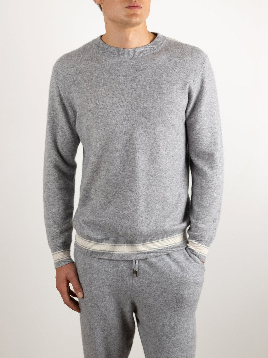 Cashmere Striped Trim Lounge Set