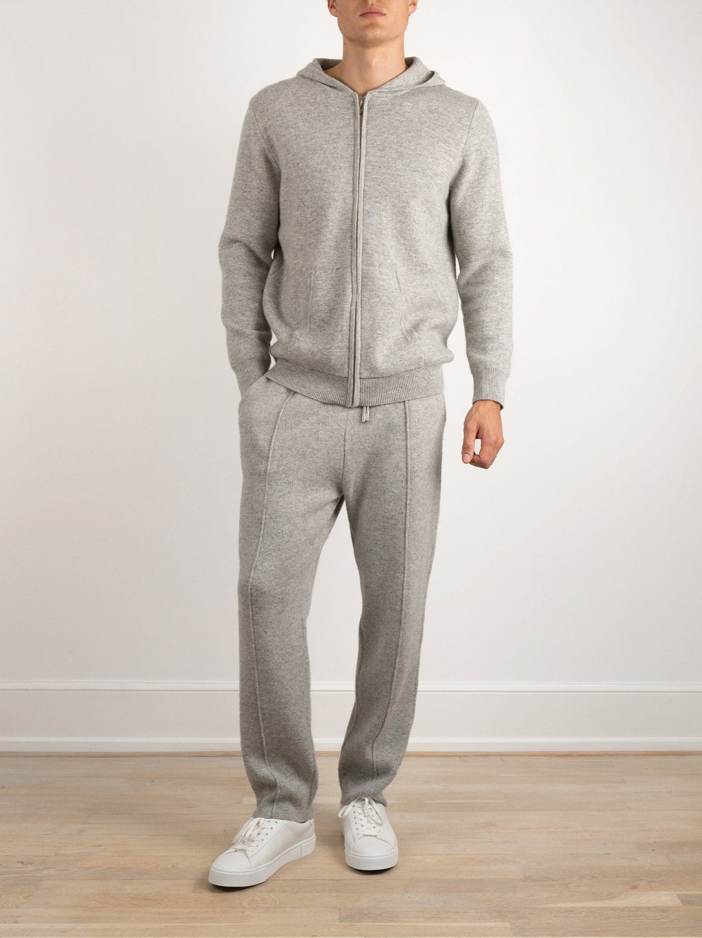 Zip-Up Wool Hoodie Comfort Set