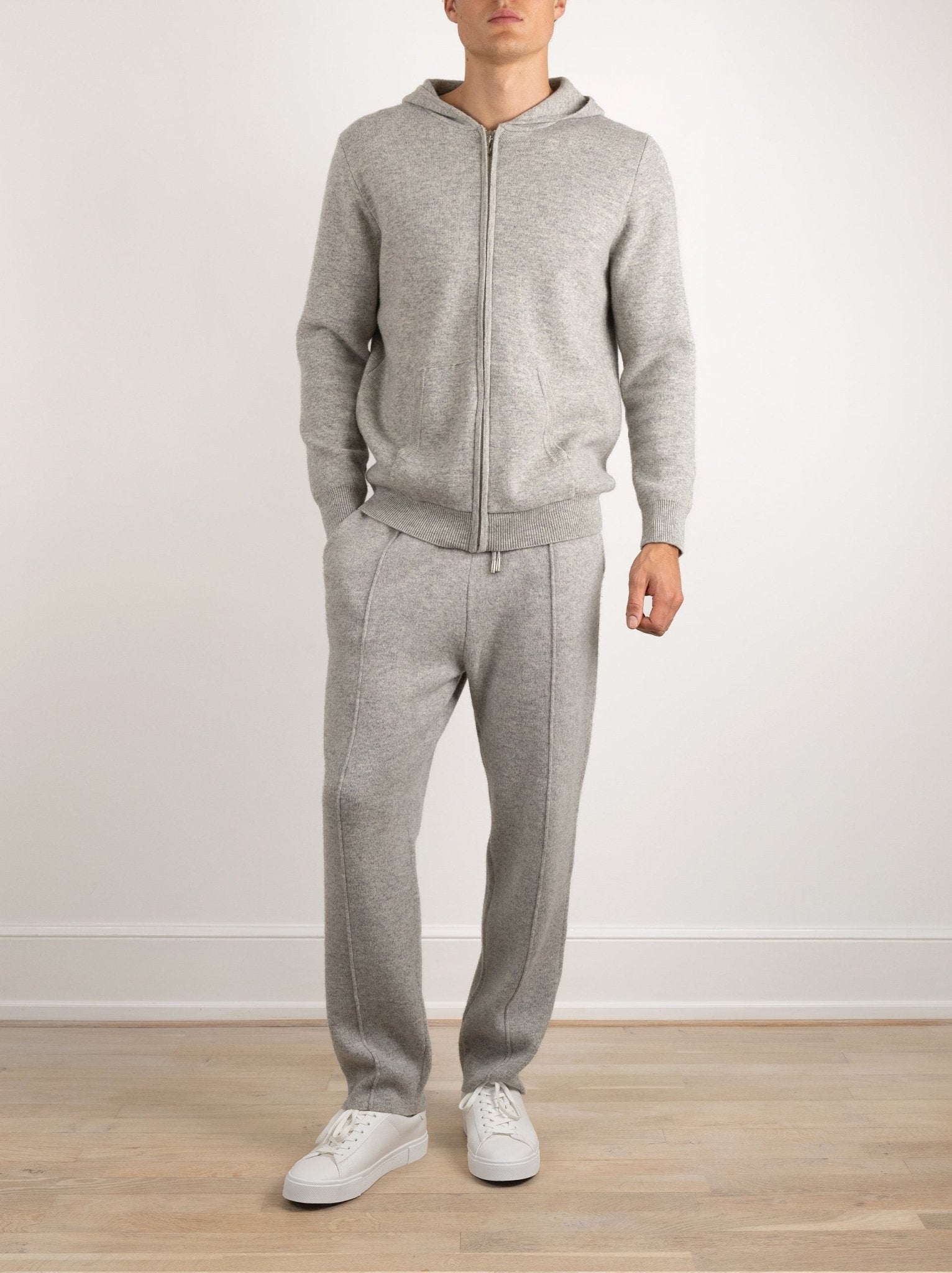 Zip-Up Wool Hoodie Comfort Set