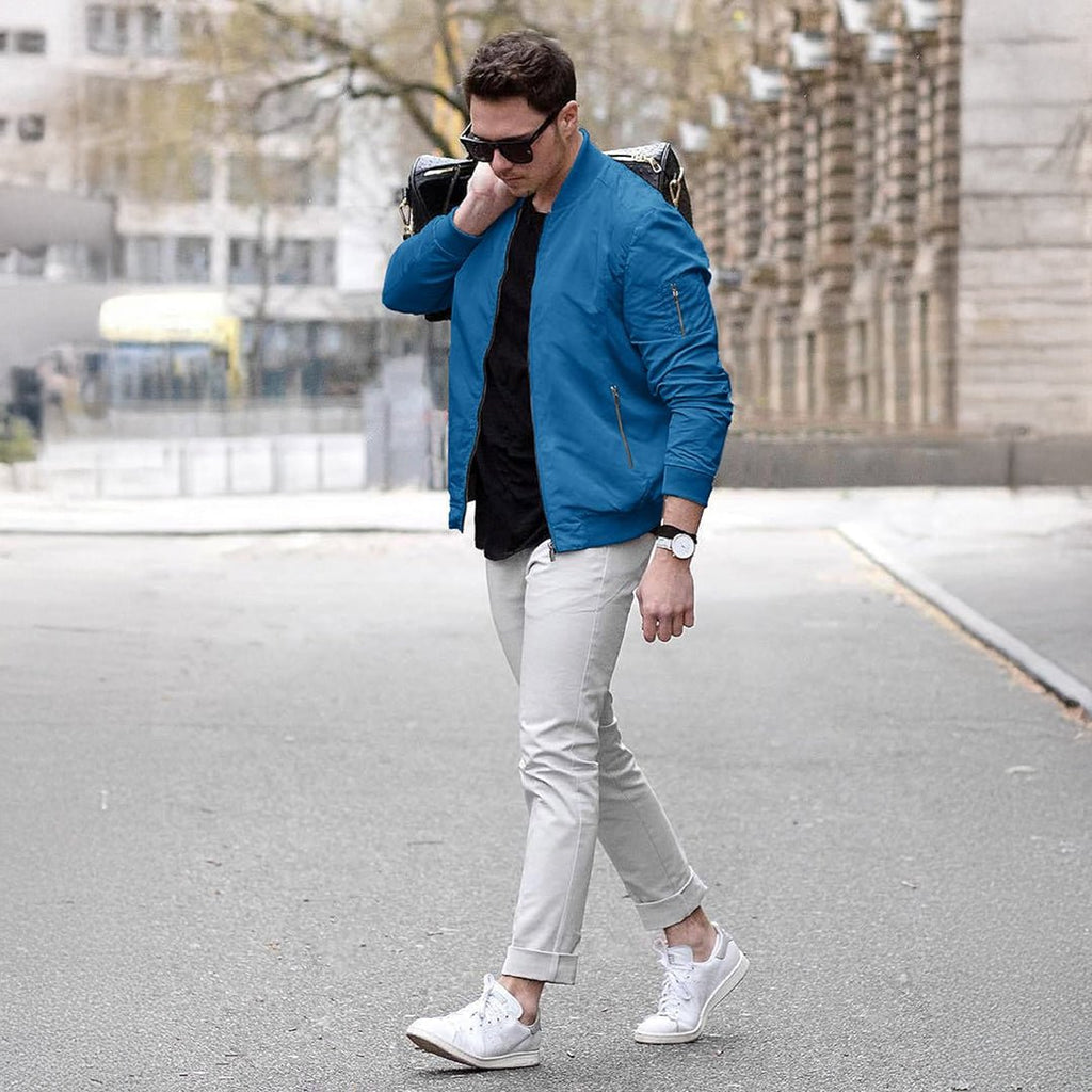 Vintage Bomber Flight Jacket Zip-Pocket