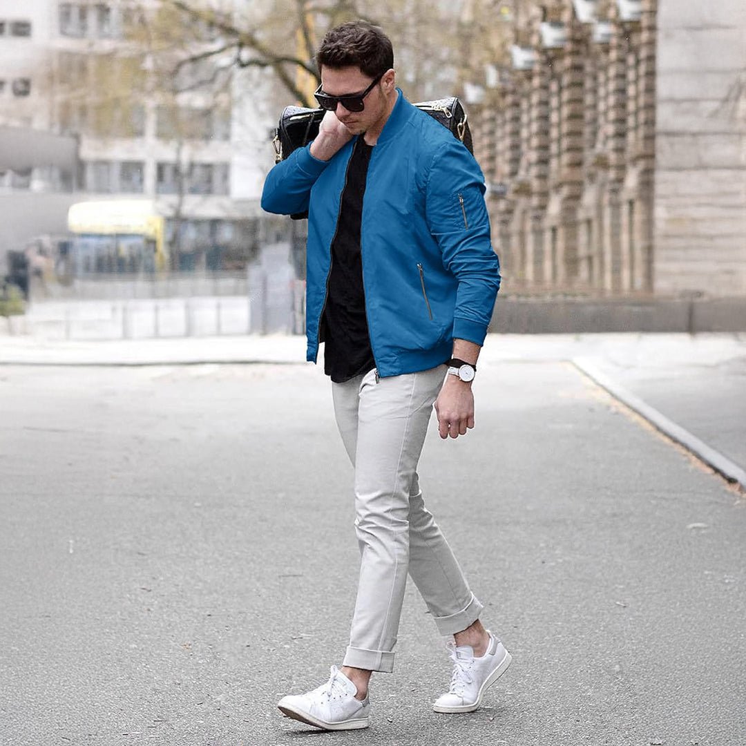 Vintage Bomber Flight Jacket Zip-Pocket