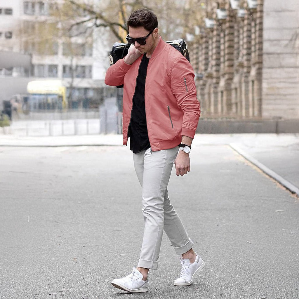 Vintage Bomber Flight Jacket Zip-Pocket