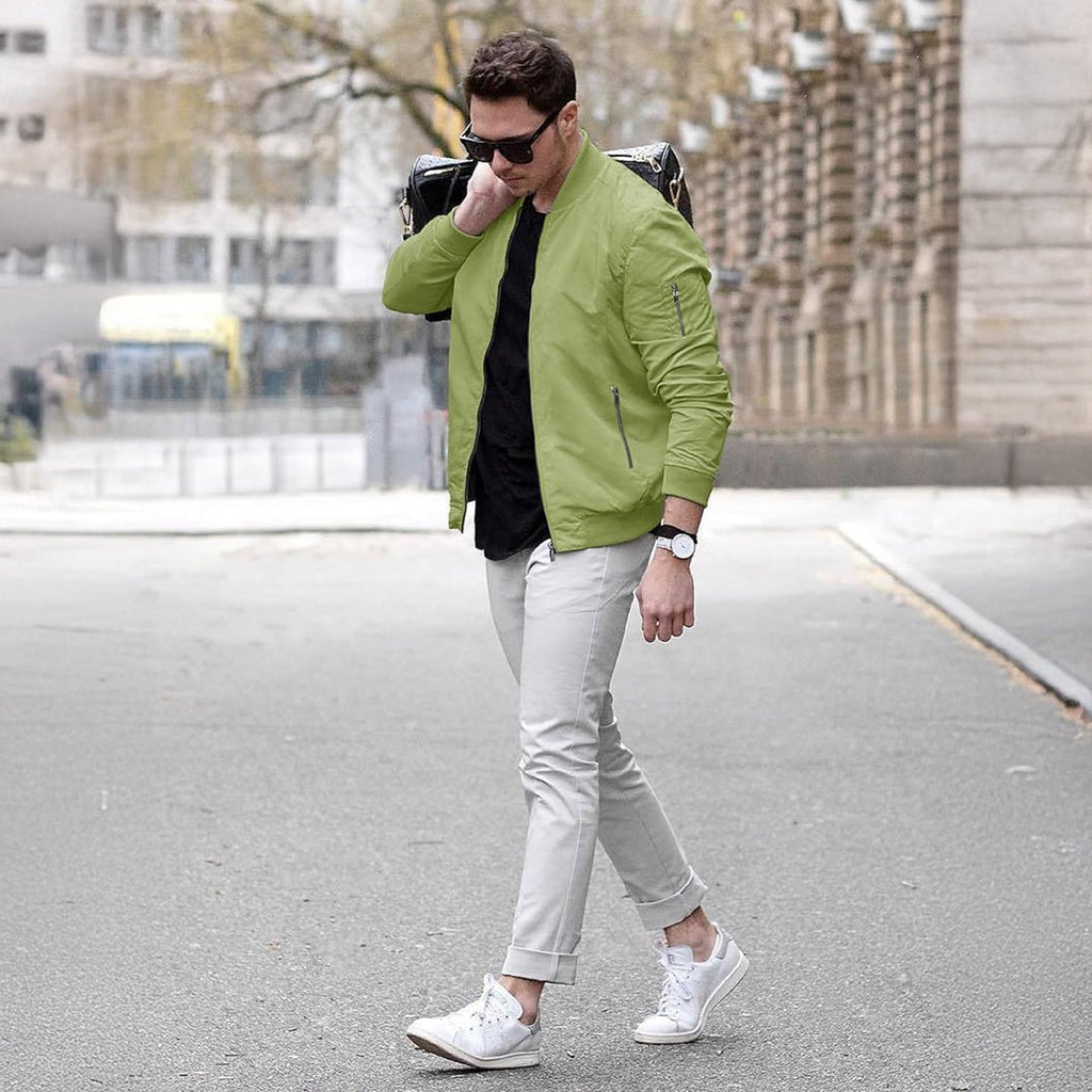 Vintage Bomber Flight Jacket Zip-Pocket