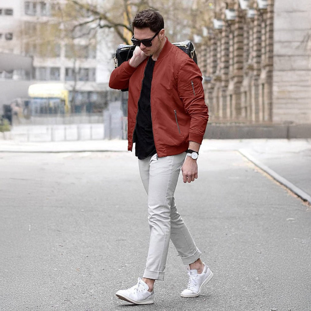 Vintage Bomber Flight Jacket Zip-Pocket