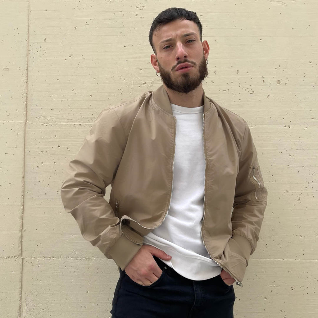 Vintage Bomber Flight Jacket Zip-Pocket