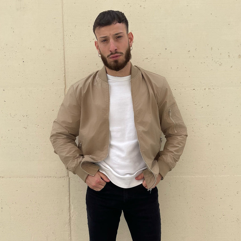 Vintage Bomber Flight Jacket Zip-Pocket