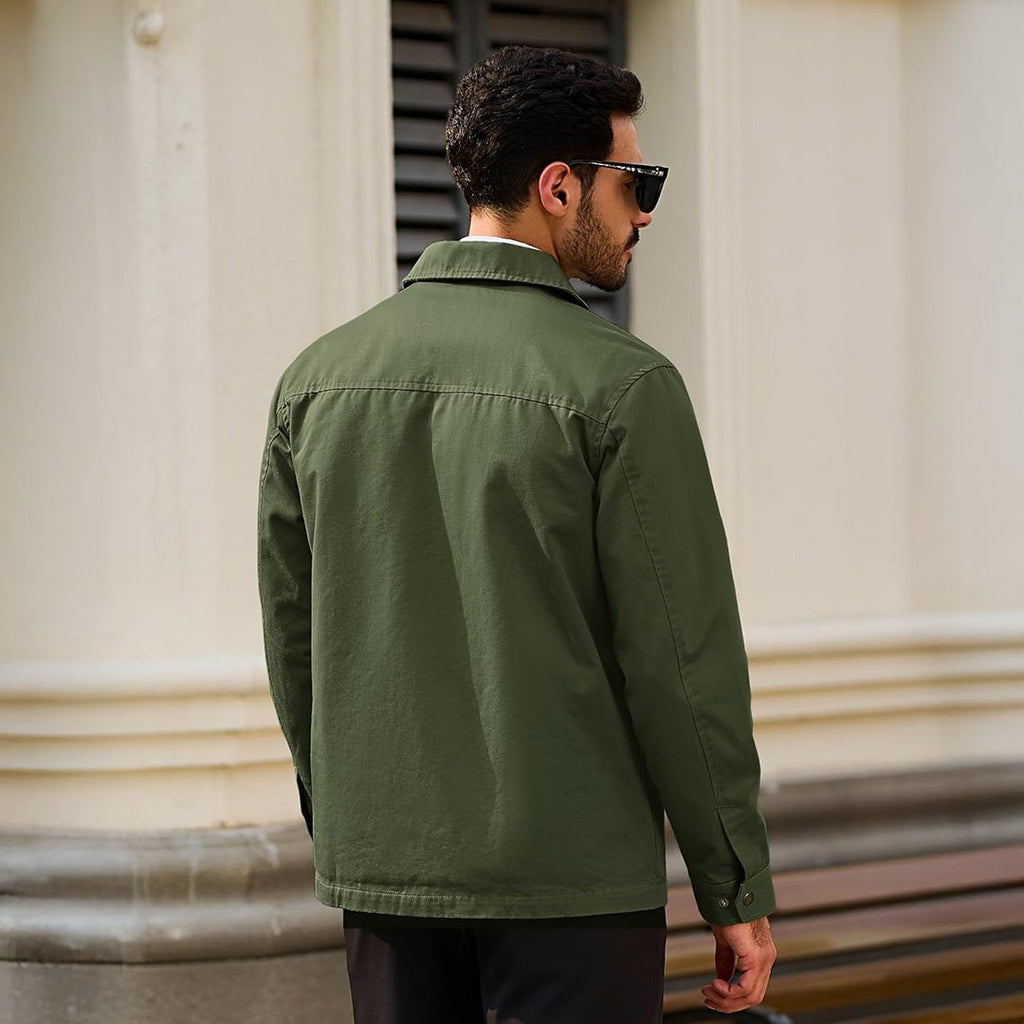 Cotton Windbreaker Full Zip Lightweight Jacket