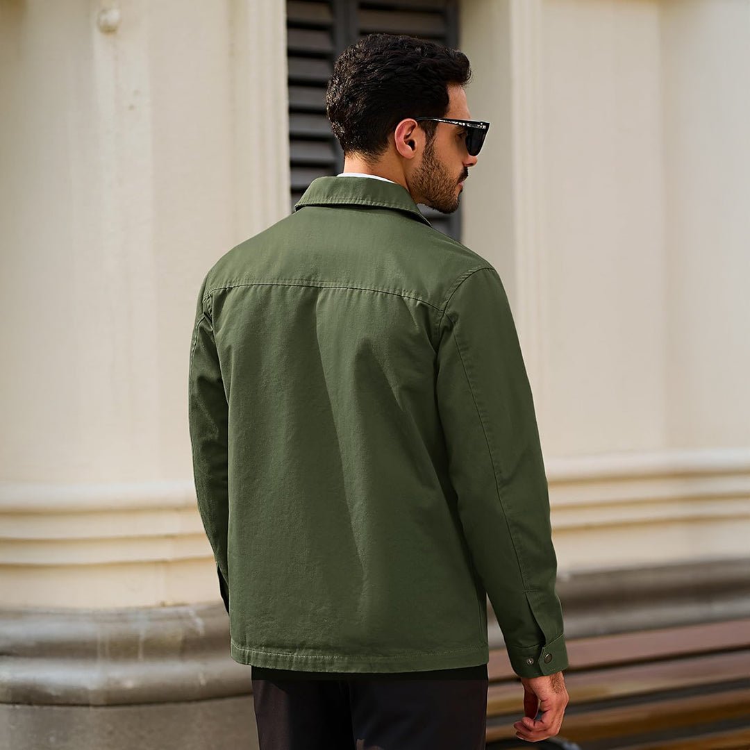 Cotton Windbreaker Full Zip Lightweight Jacket
