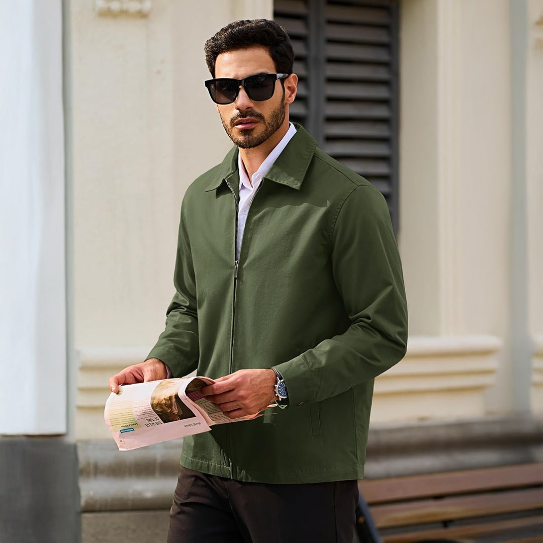Cotton Windbreaker Full Zip Lightweight Jacket