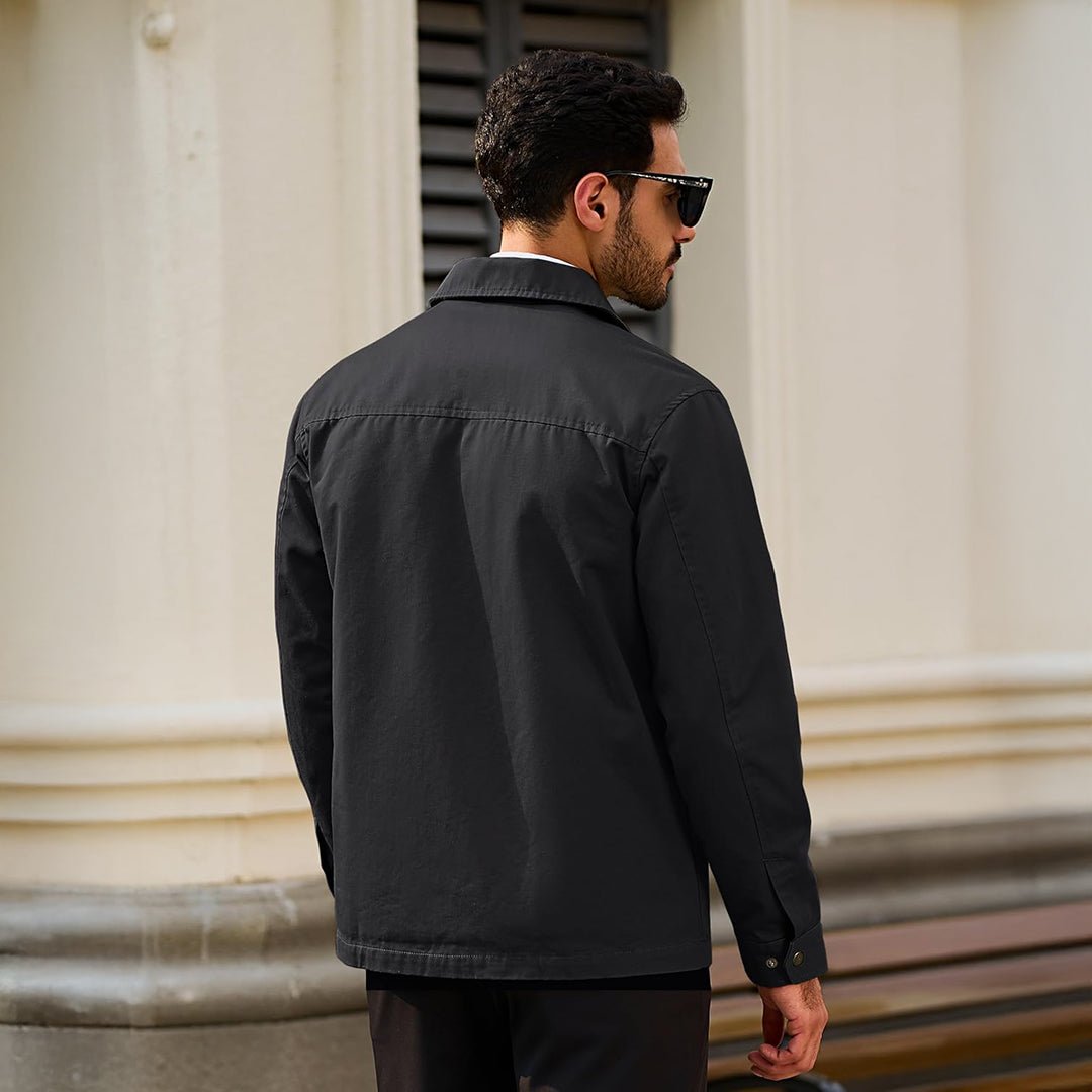 Cotton Windbreaker Full Zip Lightweight Jacket