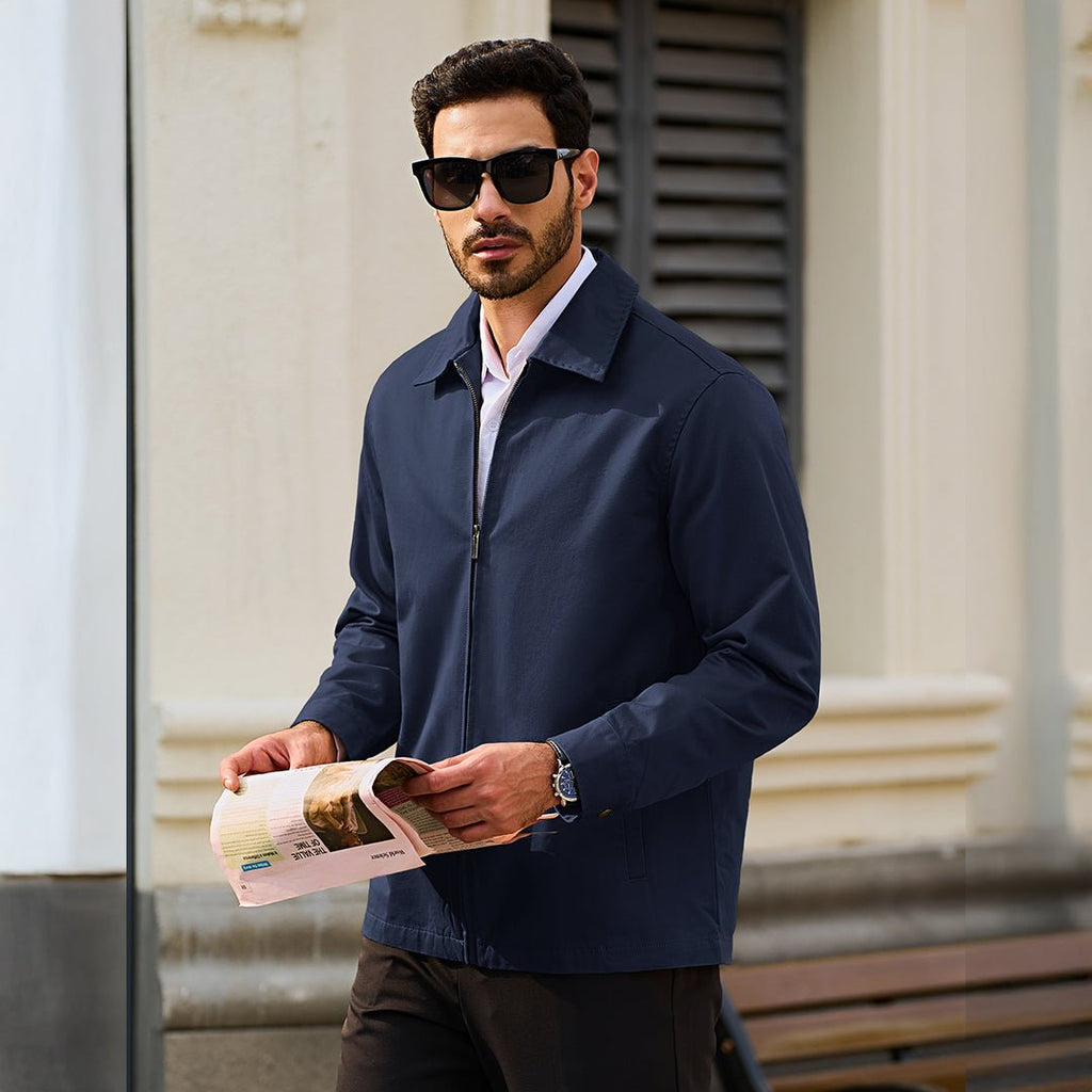 Cotton Windbreaker Full Zip Lightweight Jacket
