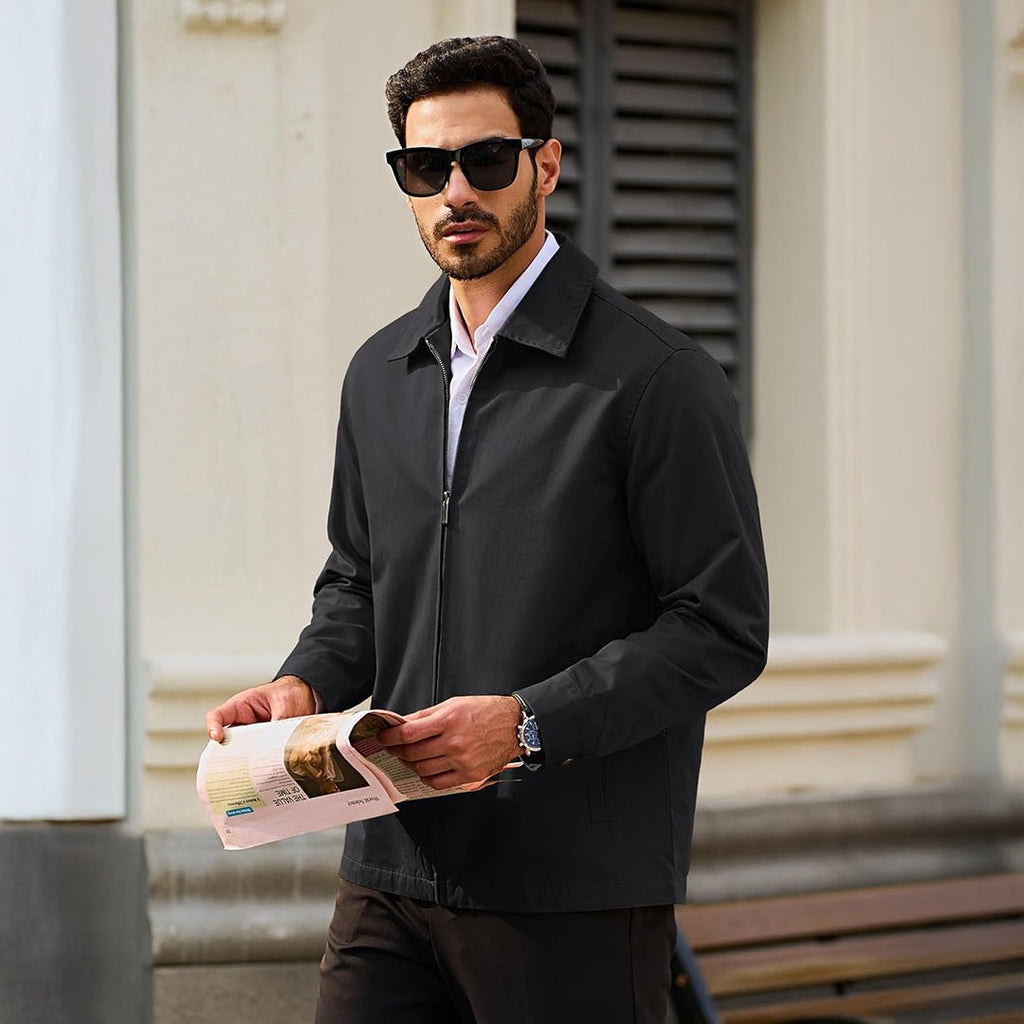 Cotton Windbreaker Full Zip Lightweight Jacket