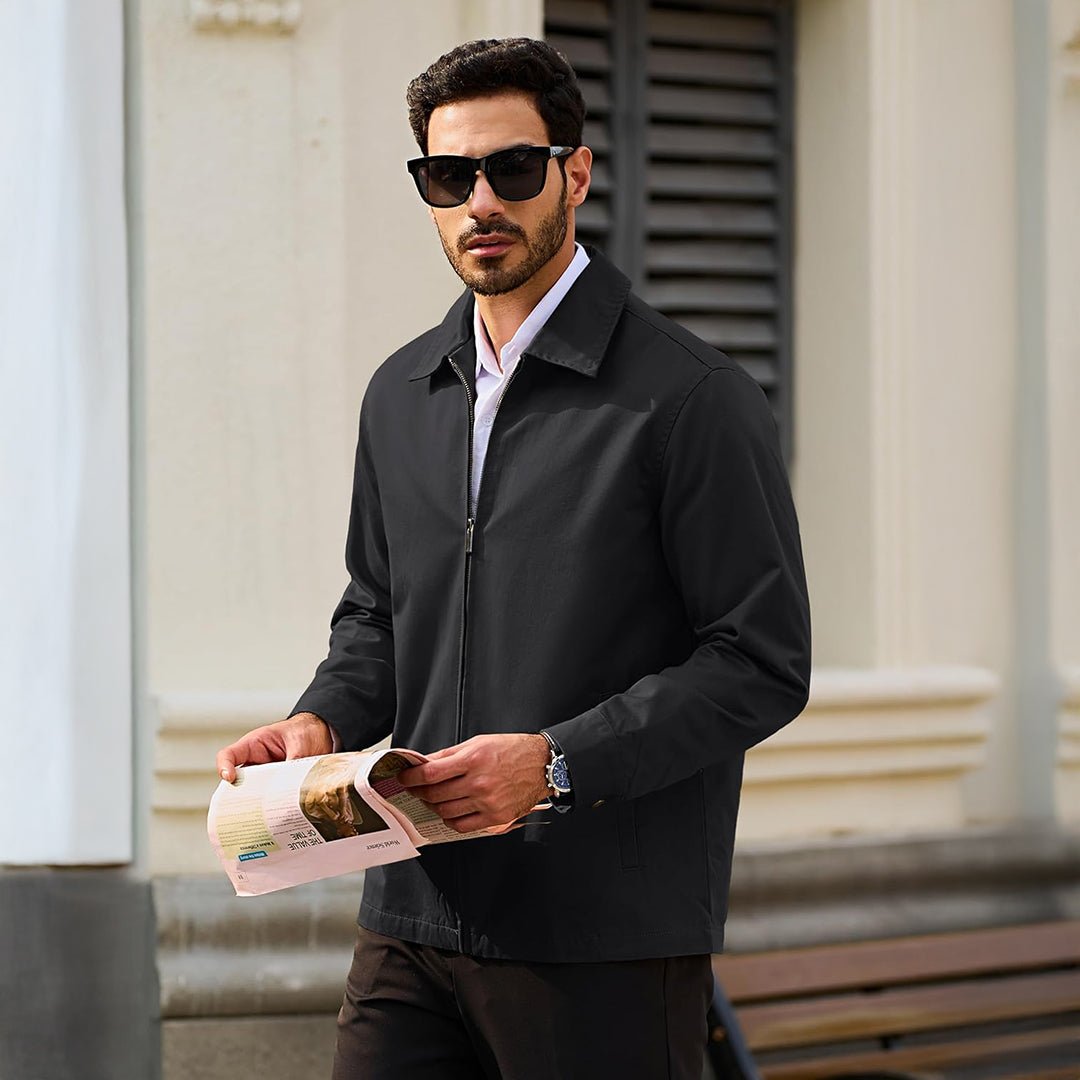 Cotton Windbreaker Full Zip Lightweight Jacket