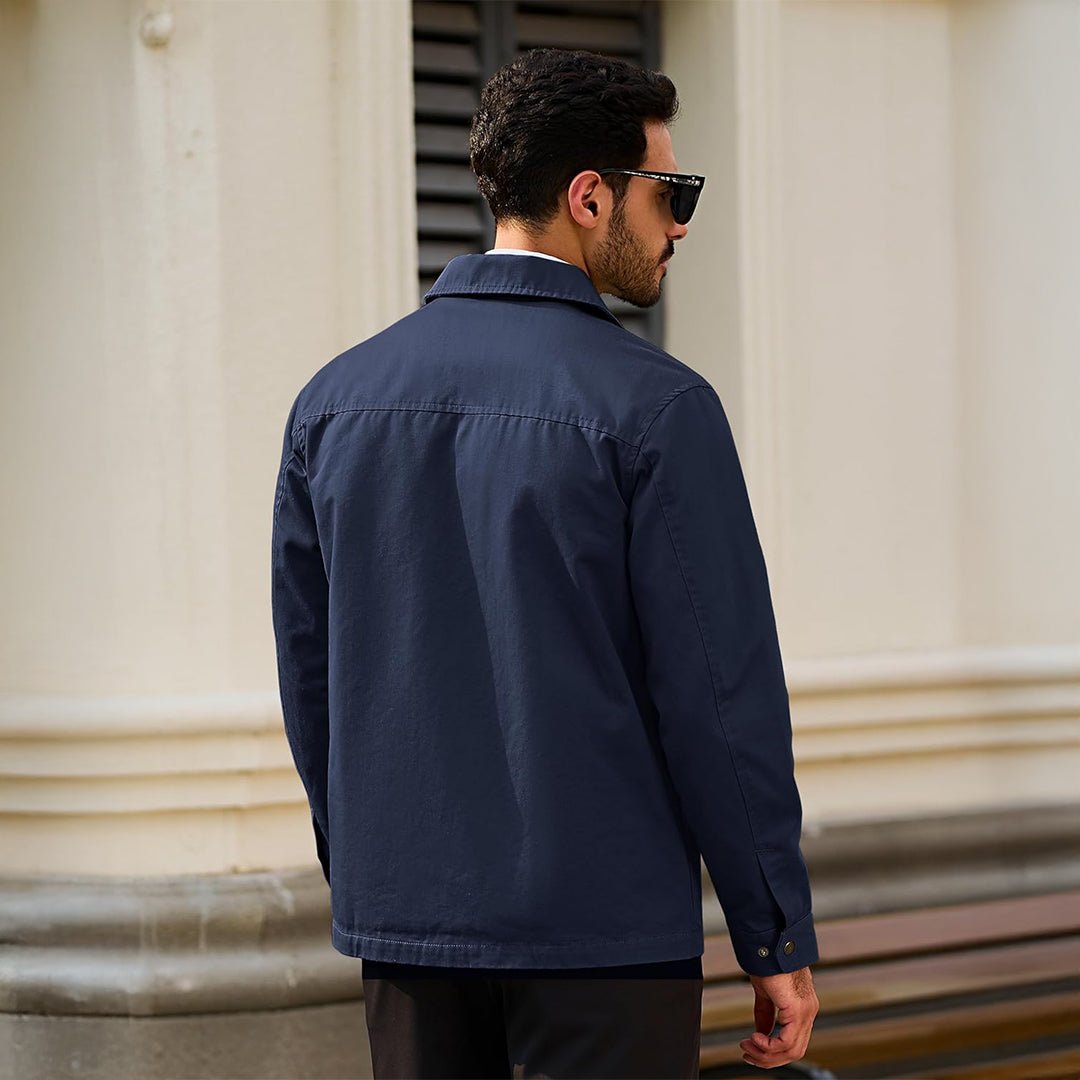 Cotton Windbreaker Full Zip Lightweight Jacket