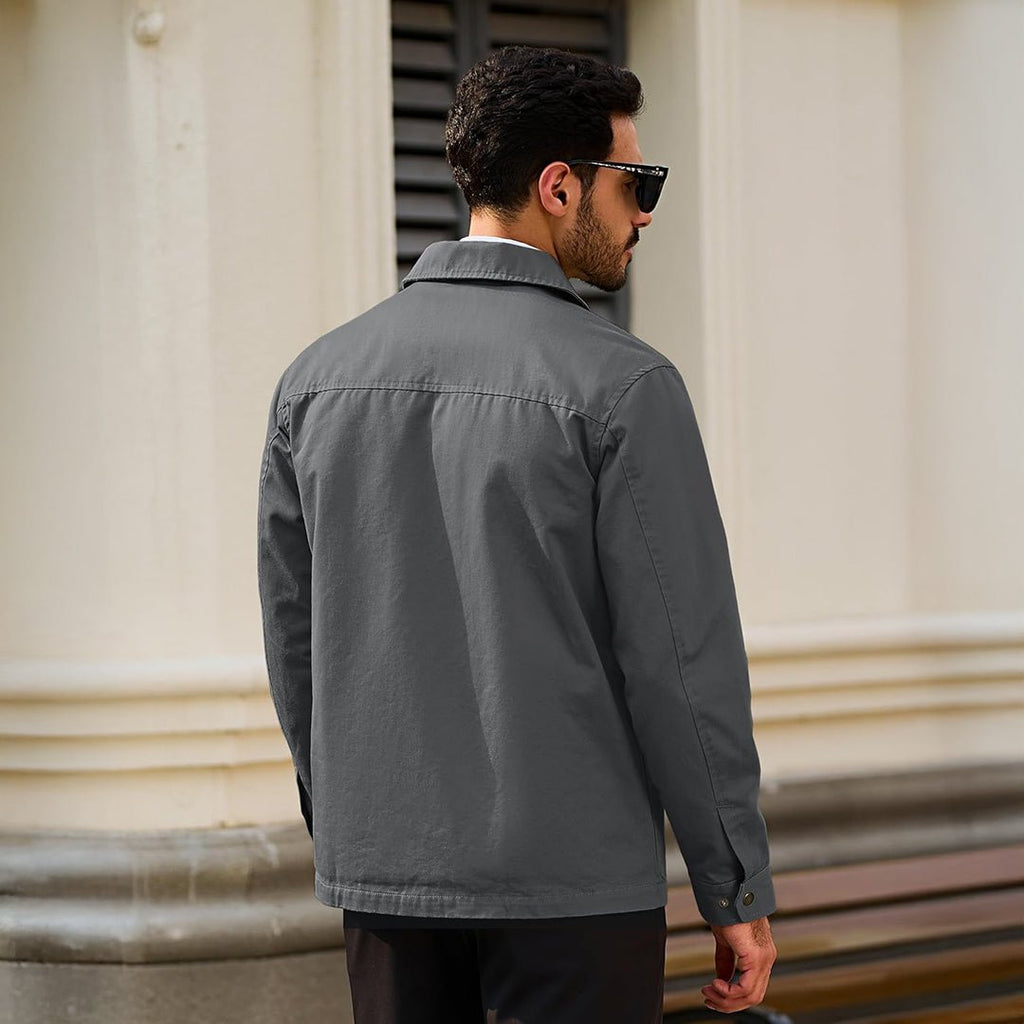 Cotton Windbreaker Full Zip Lightweight Jacket
