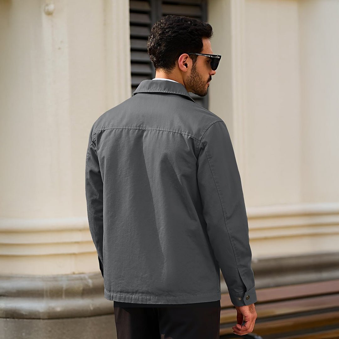Cotton Windbreaker Full Zip Lightweight Jacket