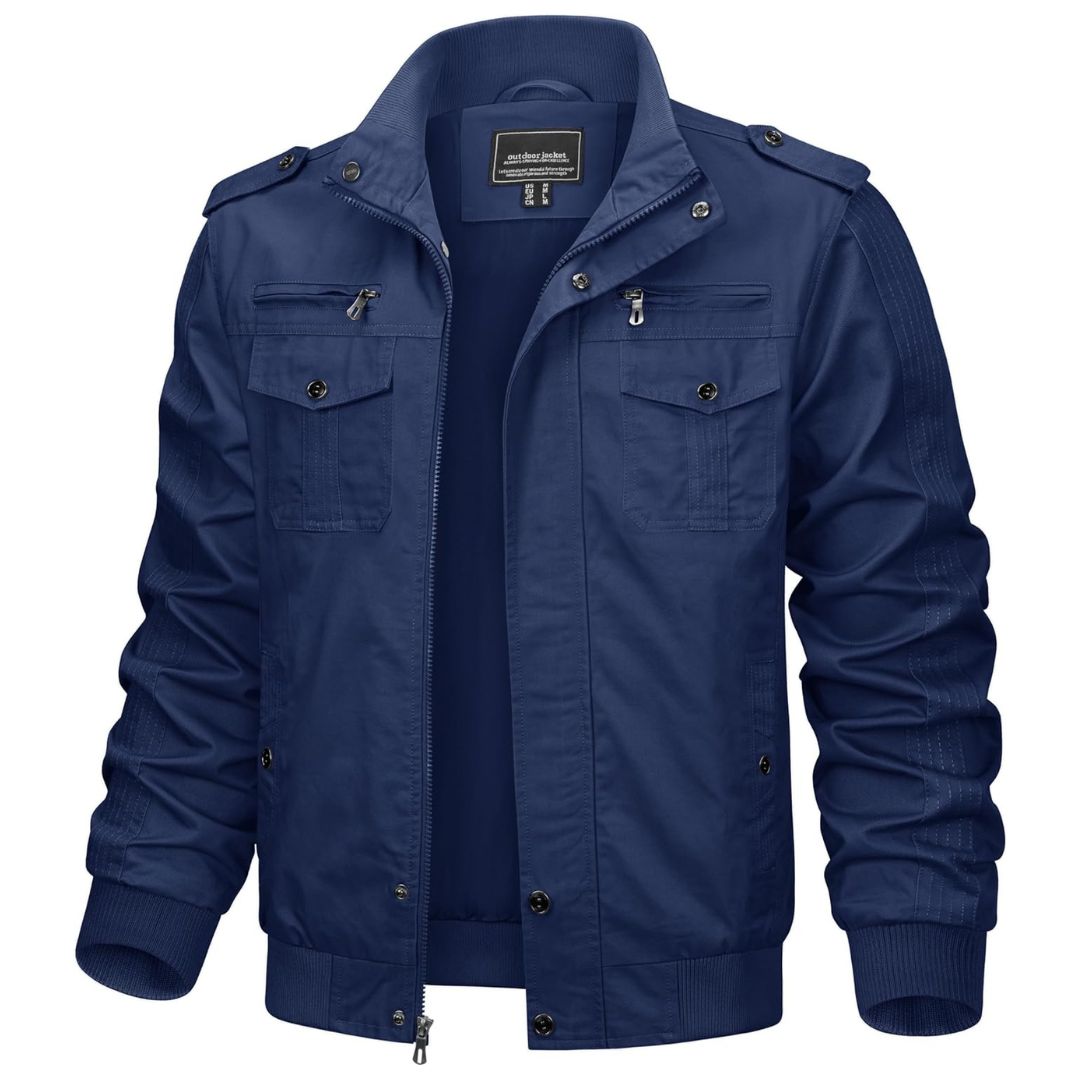 Men's Military Cargo Jacket Lightweight Tactical Windbreaker