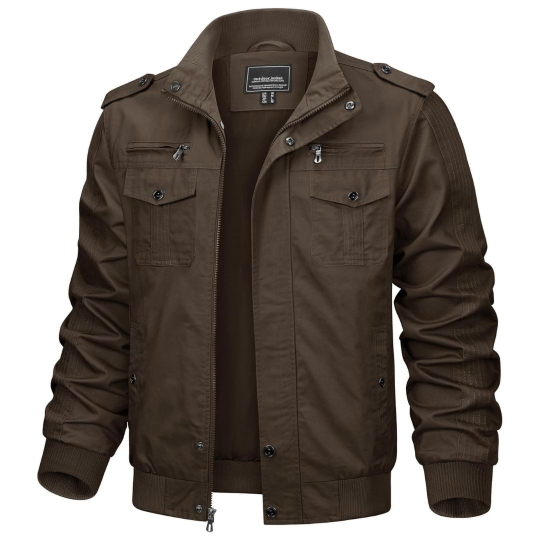 Men's Military Cargo Jacket Lightweight Tactical Windbreaker