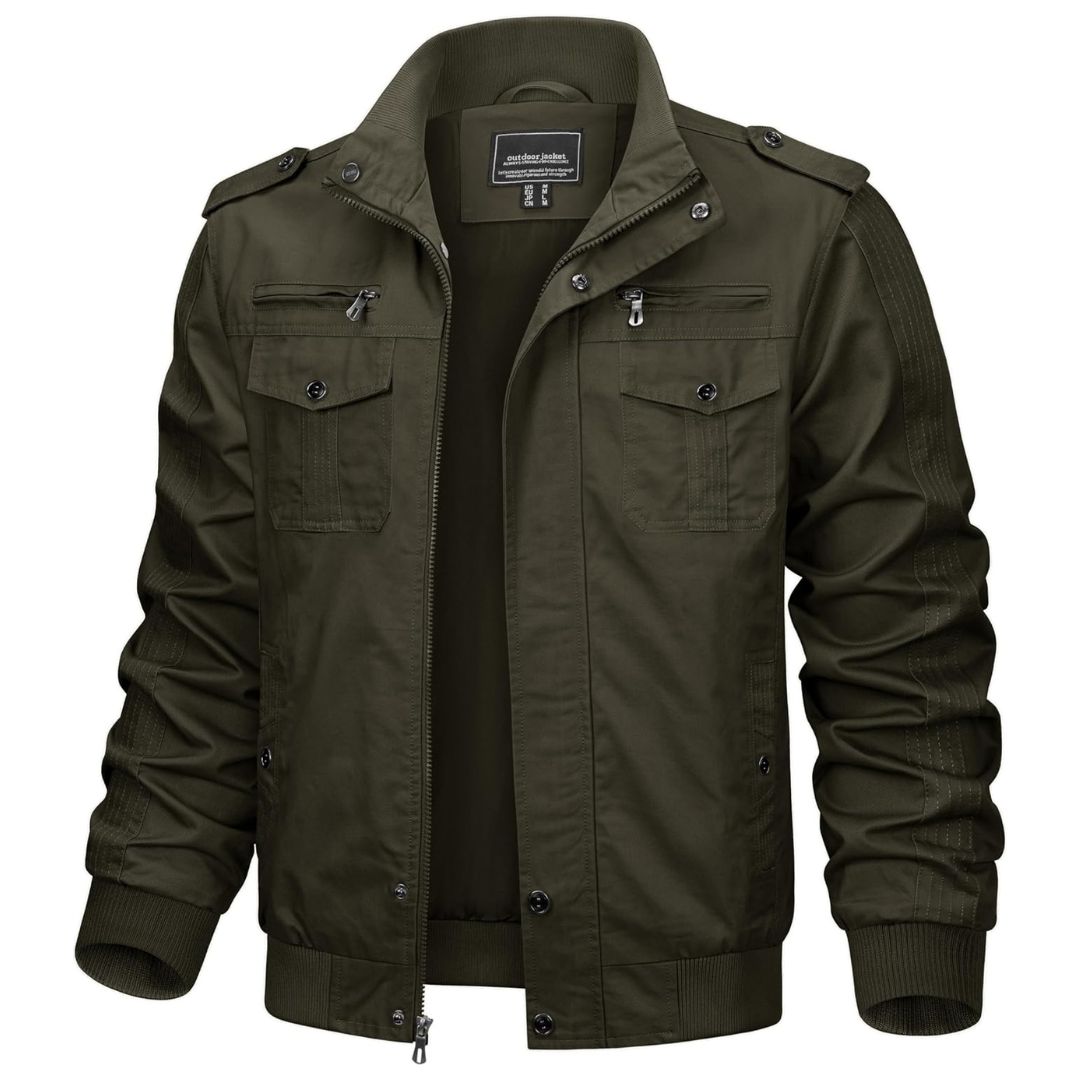 Men's Military Cargo Jacket Lightweight Tactical Windbreaker