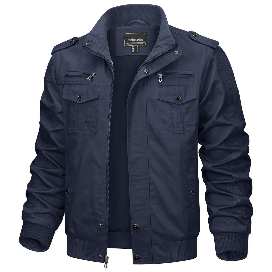 Men's Military Cargo Jacket Lightweight Tactical Windbreaker