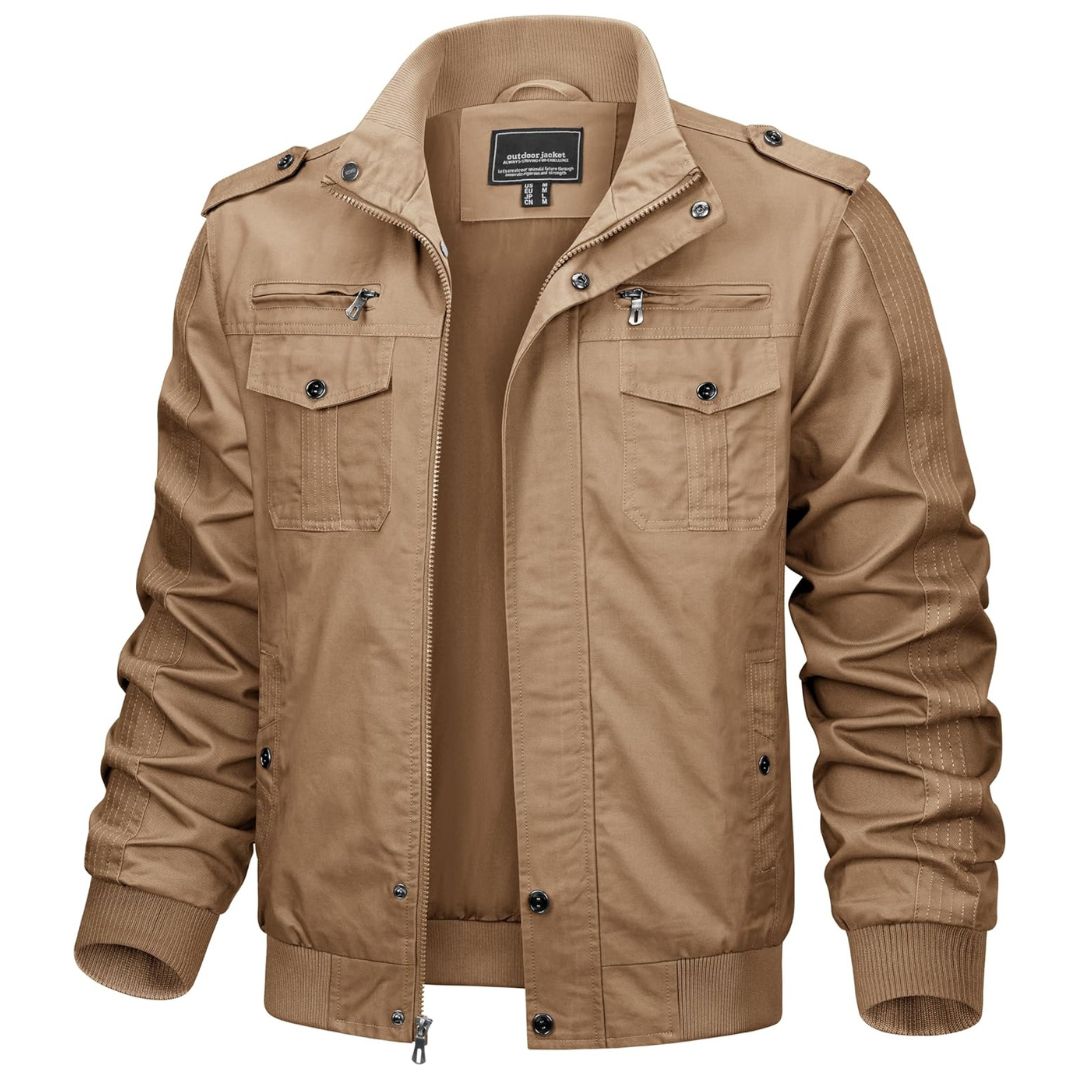 Men's Military Cargo Jacket Lightweight Tactical Windbreaker