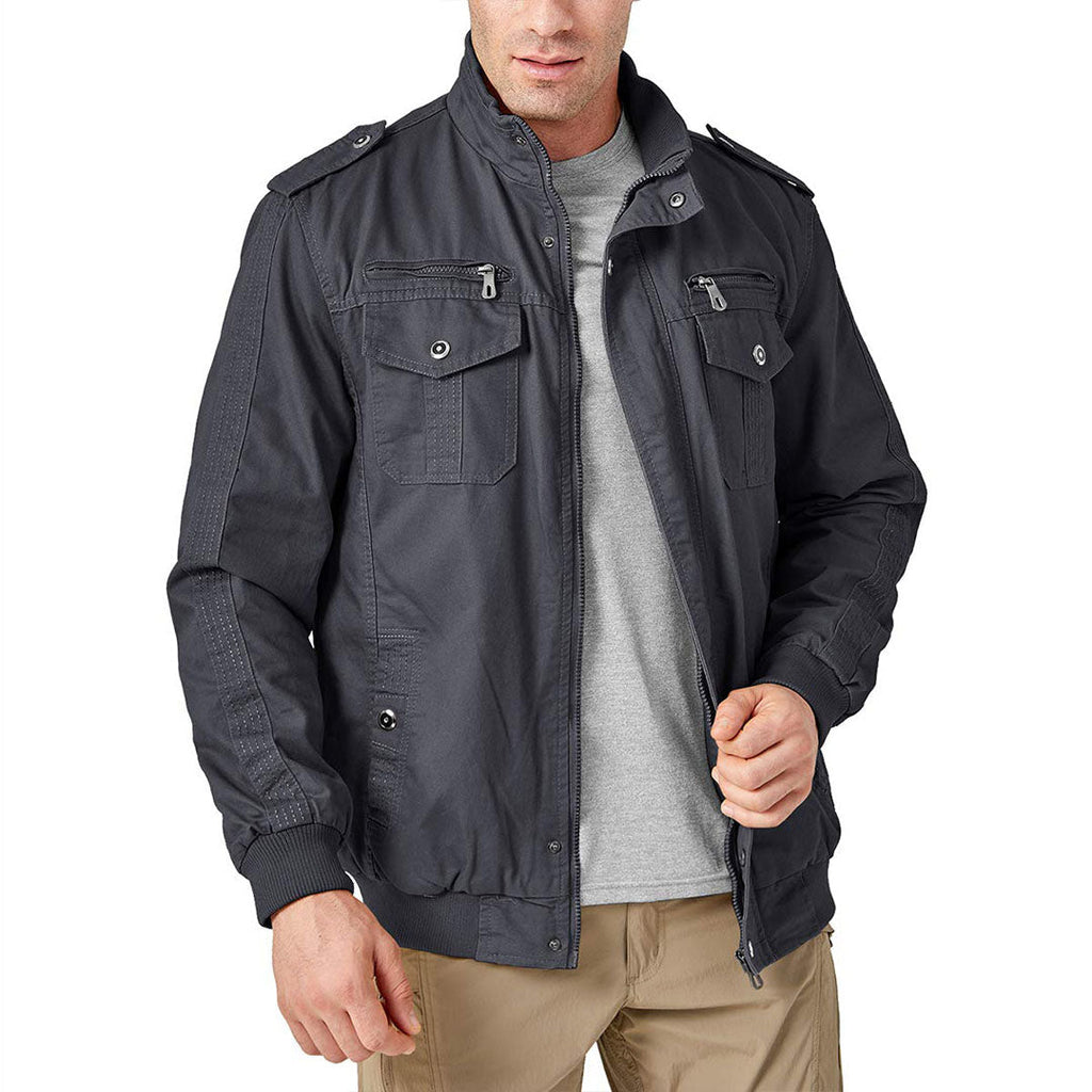 Men's Military Cargo Jacket Lightweight Tactical Windbreaker