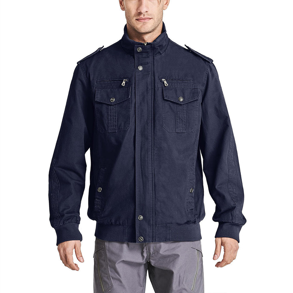 Men's Military Cargo Jacket Lightweight Tactical Windbreaker