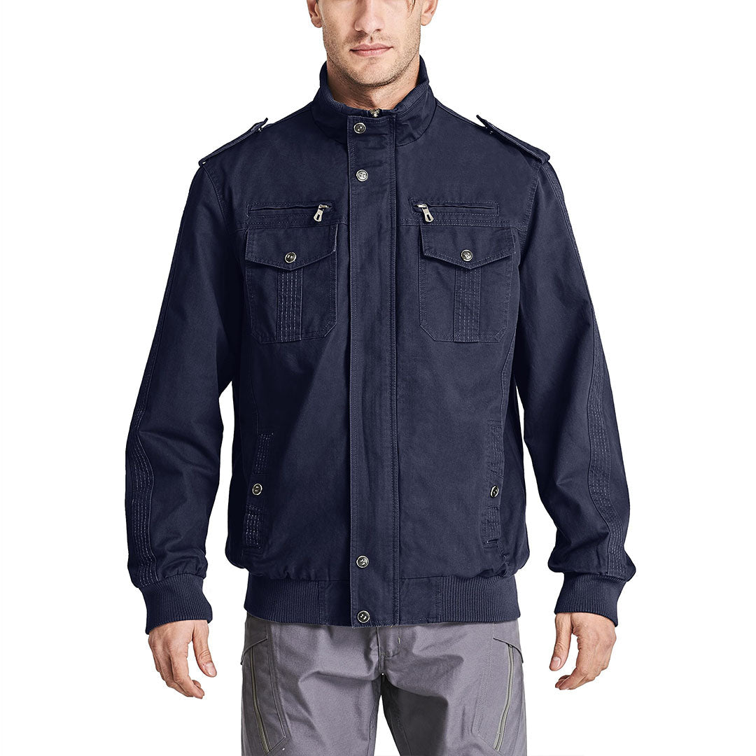 Men's Military Cargo Jacket Lightweight Tactical Windbreaker