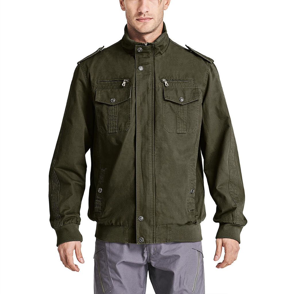 Men's Military Cargo Jacket Lightweight Tactical Windbreaker