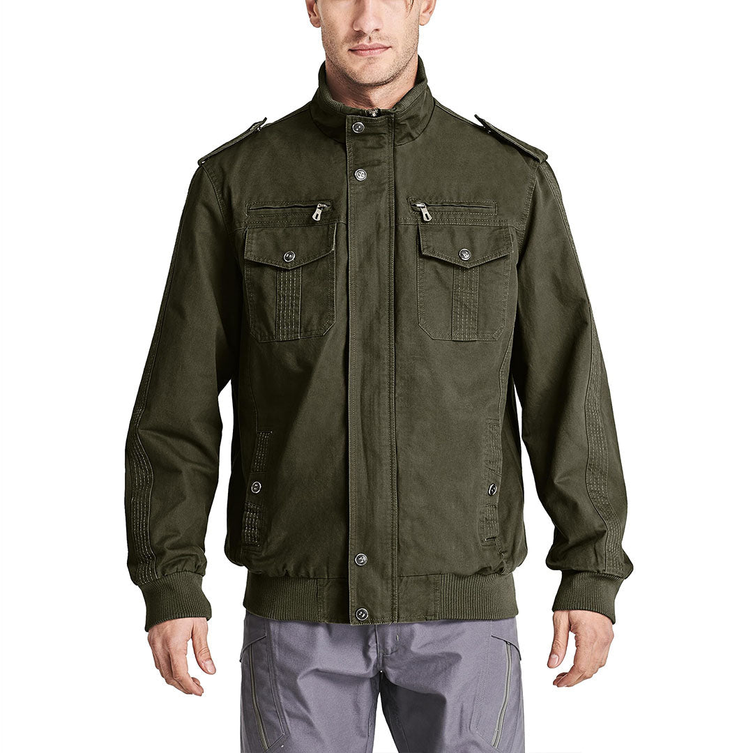 Men's Military Cargo Jacket Lightweight Tactical Windbreaker