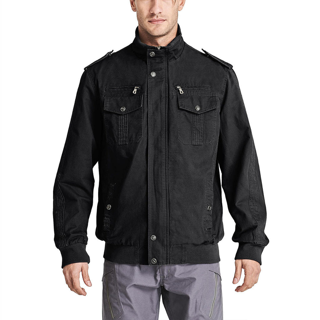 Men's Military Cargo Jacket Lightweight Tactical Windbreaker