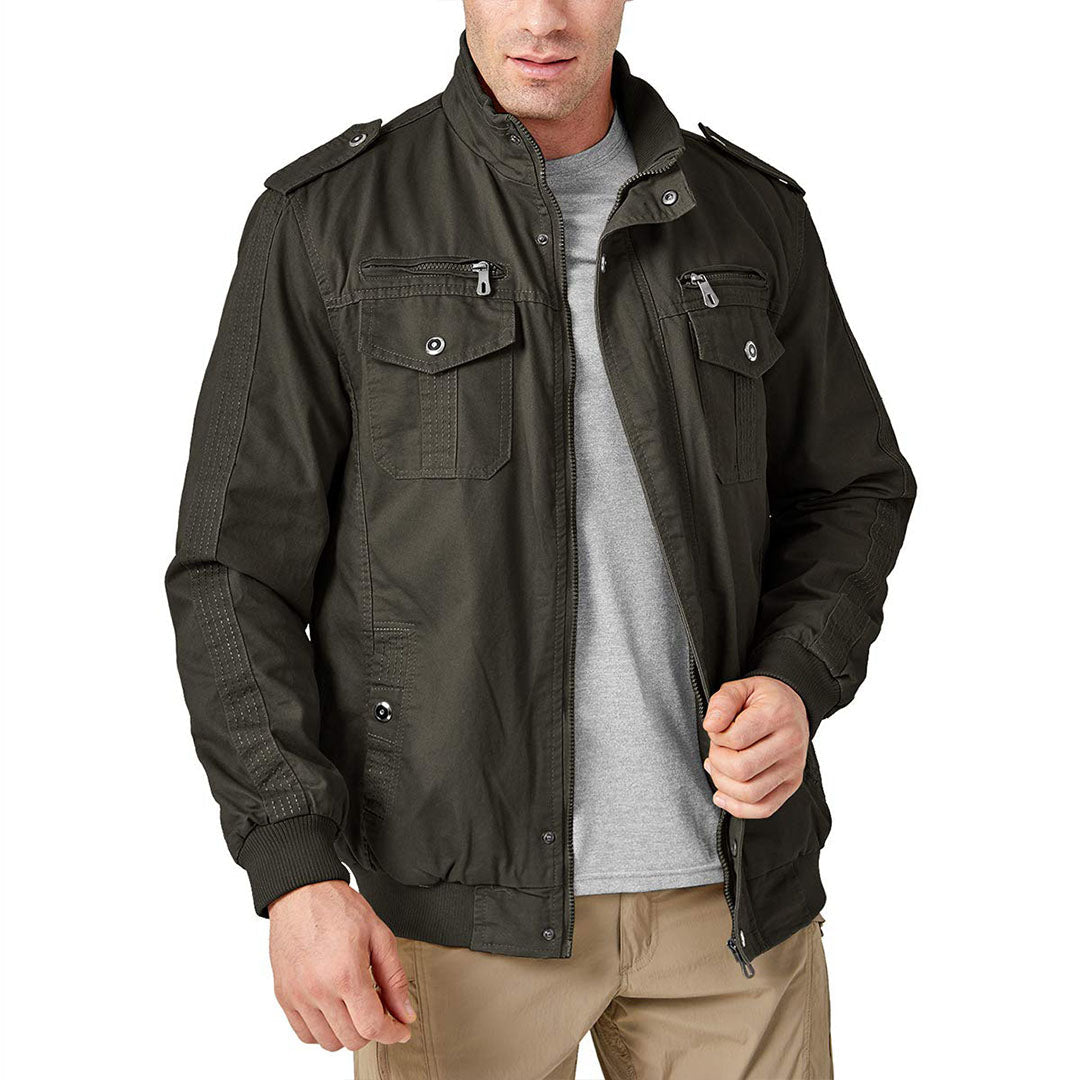 Men's Military Cargo Jacket Lightweight Tactical Windbreaker