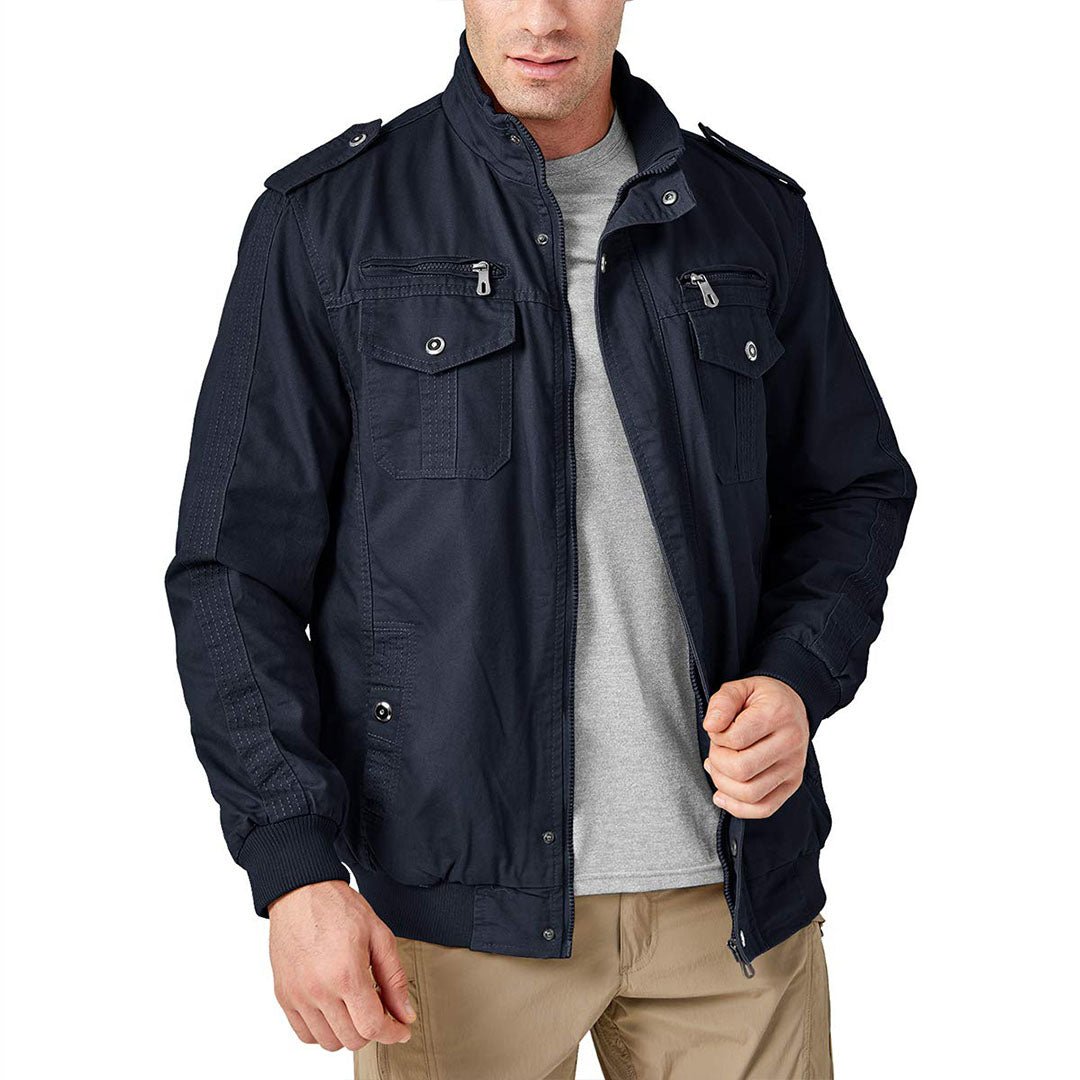 Men's Military Cargo Jacket Lightweight Tactical Windbreaker
