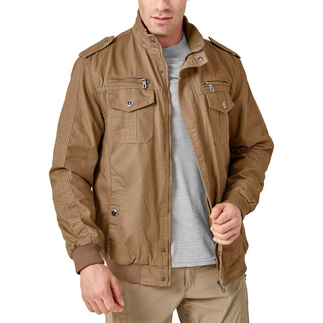 Men's Military Cargo Jacket Lightweight Tactical Windbreaker