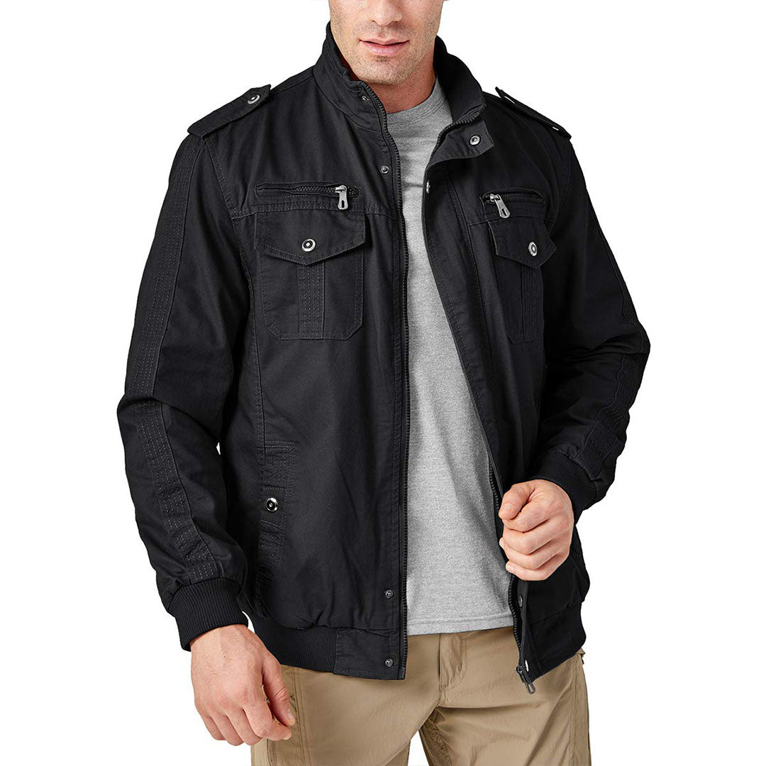 Men's Military Cargo Jacket Lightweight Tactical Windbreaker