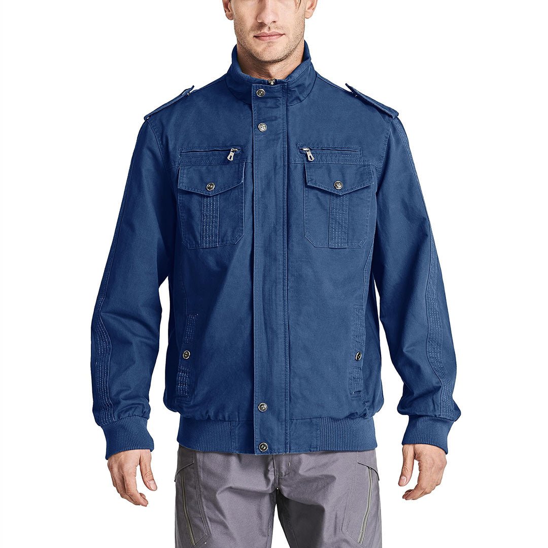 Men's Military Cargo Jacket Lightweight Tactical Windbreaker
