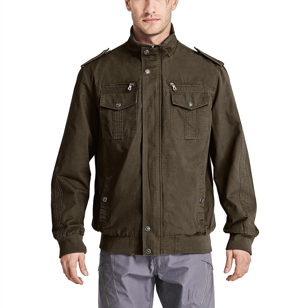 Men's Military Cargo Jacket Lightweight Tactical Windbreaker